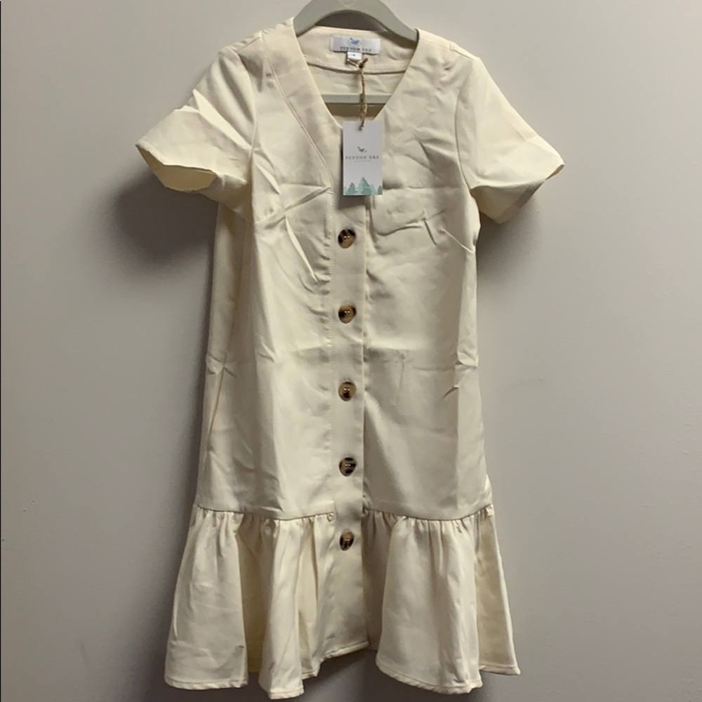 Brand new cream Peyton Bre button down dress 6